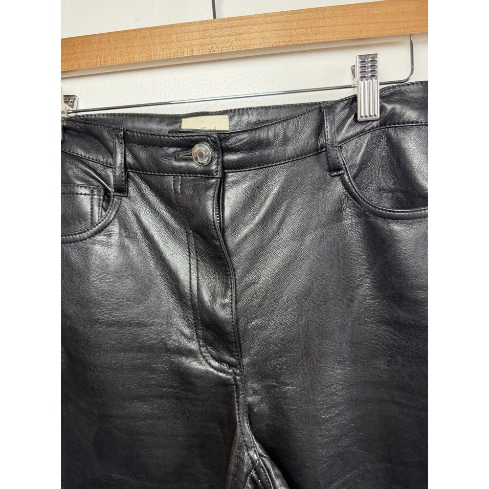 Wilfred Women’s Black Leather Flared Dress Pants Flat Front Pockets Size 6 - Picture 13 of 15